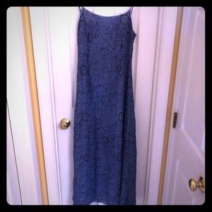 Beautiful blue full-length beaded gown